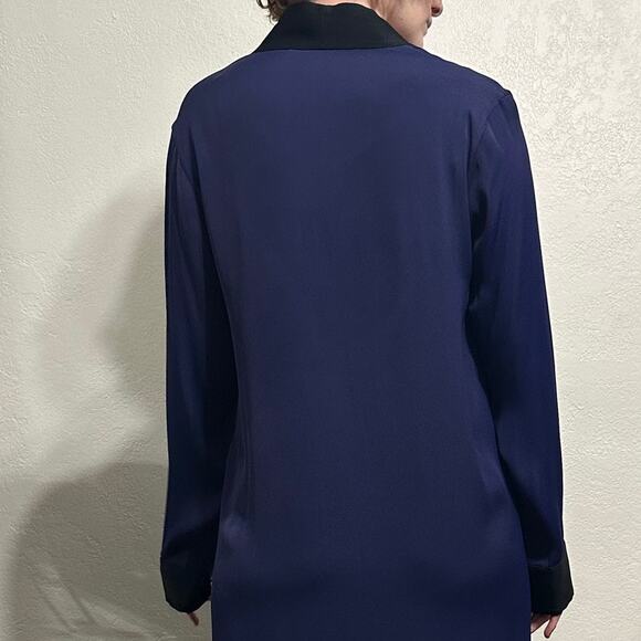 Haider Ackerman Malibu Dress Cobalt Blue size FR 34 Colorblock Black trim - Picture 11 of 15